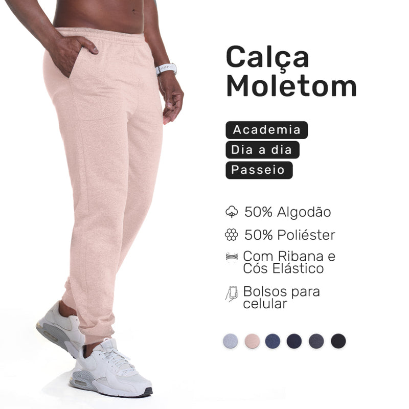 Kit 2 Calças Jogger Moletom Masculina Premium