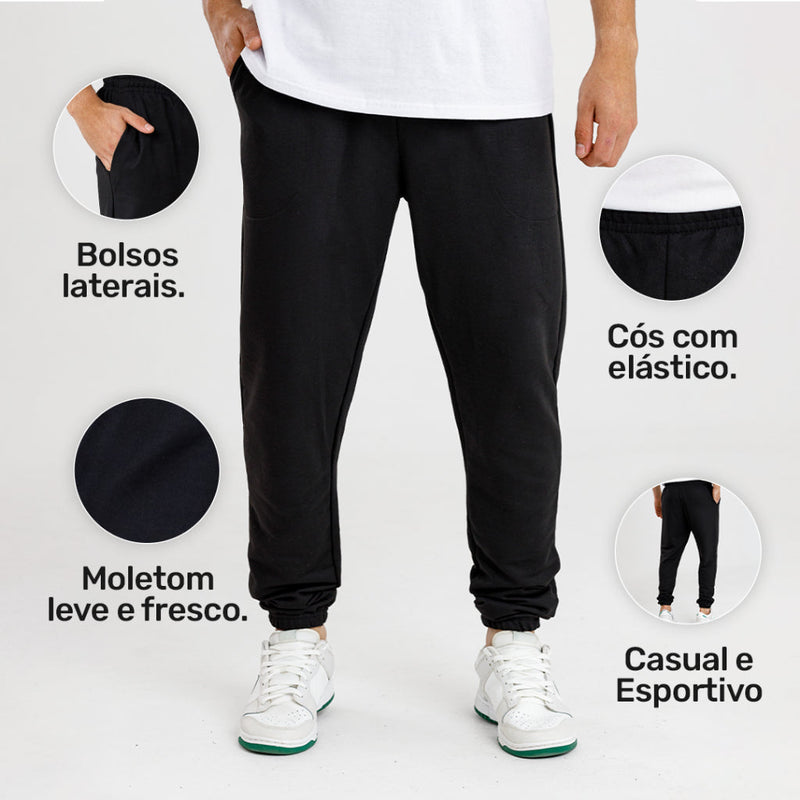 Kit 2 Calças Jogger Moletom Masculina Premium