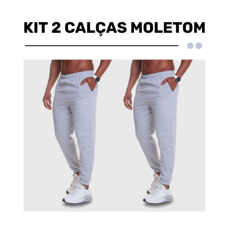 Kit 2 Calças Jogger Moletom Masculina Premium