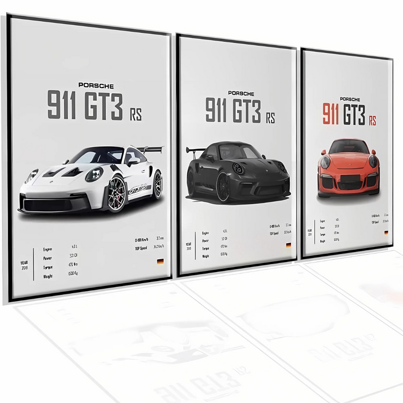 3 Quadro Decorativo Porsche 911 GT3 RS