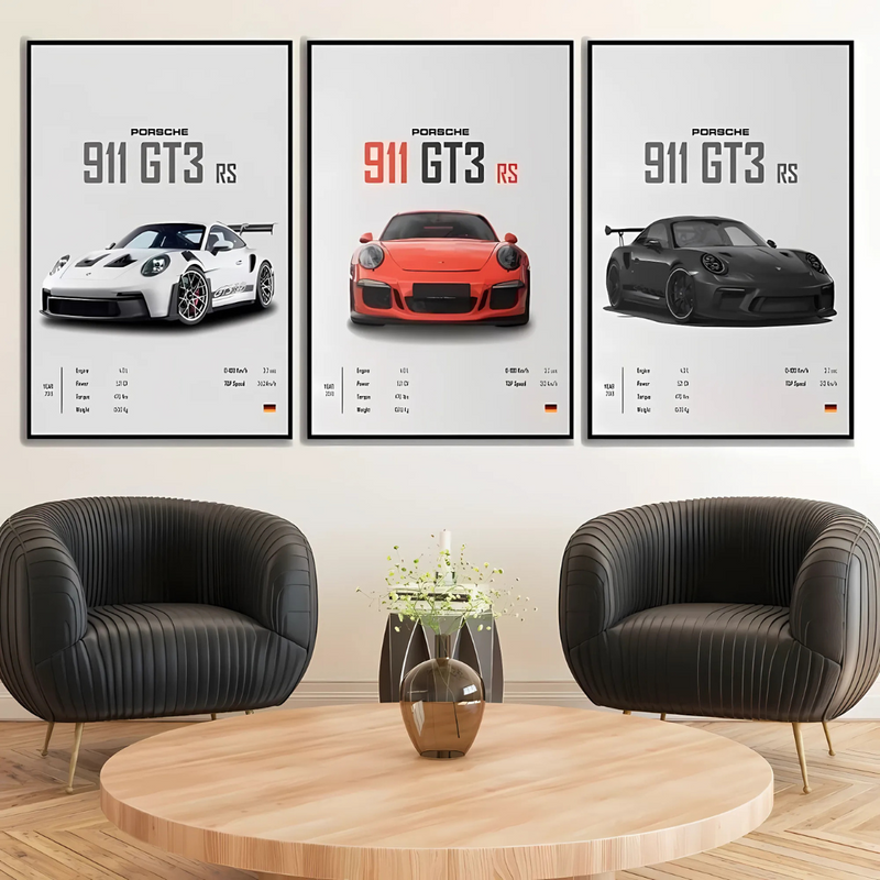 3 Quadro Decorativo Porsche 911 GT3 RS