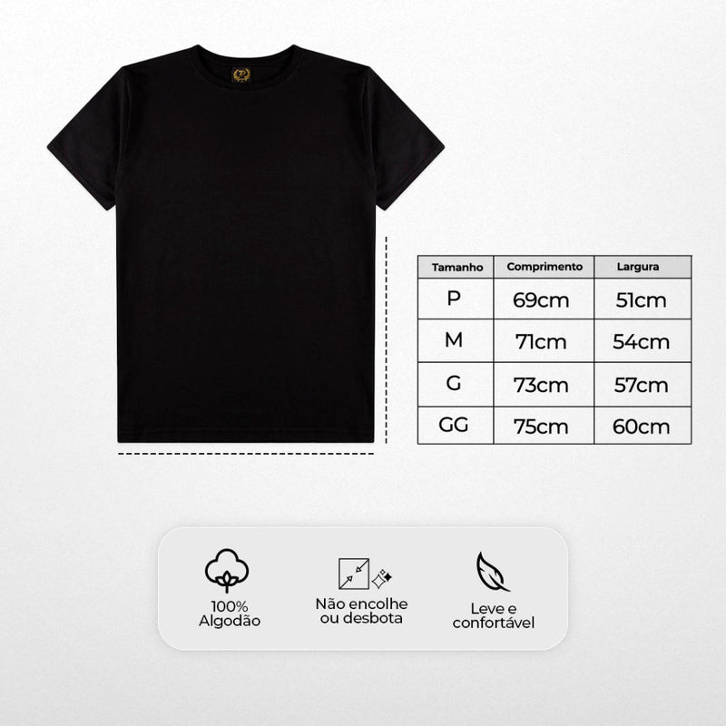 Kit 6 Camisetas Básicas Casual Lisa | Reforço Ombro a Ombro