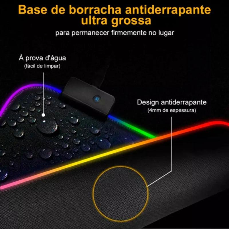 Mouse Pad Gamer All Black C/ RGB
