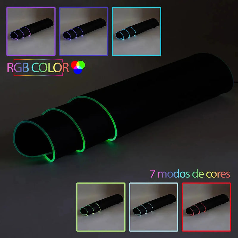 Mouse Pad Gamer All Black C/ RGB