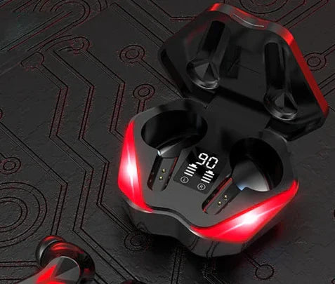 Fones sem fio, com baixa latência, cancelamento de ruído e microfone. Perfeito para música e jogos